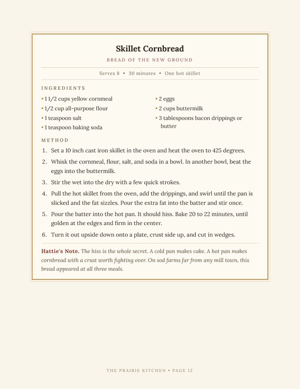 Recipe card page